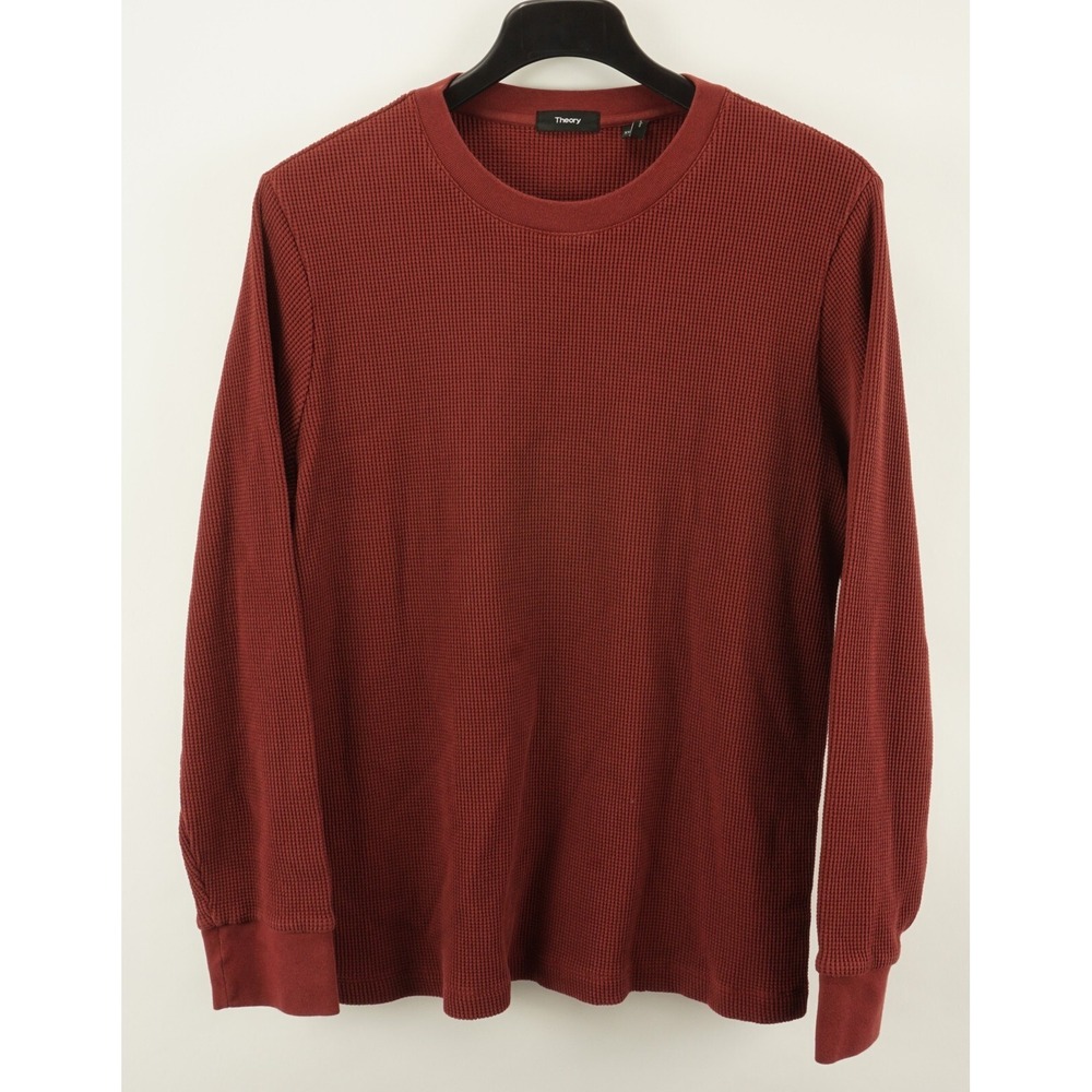 Theory Lounge Crew Neck Urban Waffle Mens 2XL Red Cotton Thermal Crew T-Shirt‎
